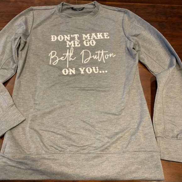 Lillicloth size M grey l.s. with print phrase - Picture 1 of 3